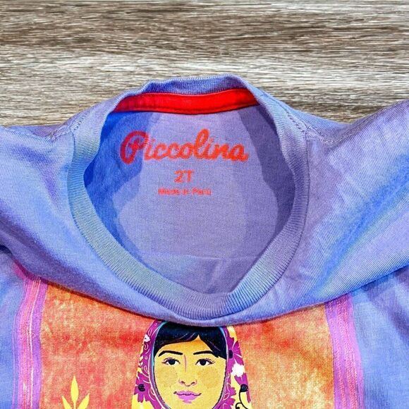 Piccolina Malala Yousafzai Short Sleeve Trailblazer Tee Size 2T - Picture 3 of 4